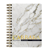 Записная книжка А6  60л. картон, гребень "Carrara" кл., софт-тач, фольга