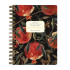 Записная книжка А6  60л. картон, гребень "Flora. Гранат" кл., софт-тач, фольга