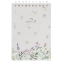 Записная книжка А6 пластик, эластичн.гребень, 80л. "Natural flowers" тисн.фольгой