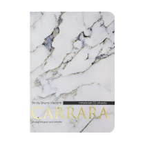 Записная книжка А6-  32л. картон, сшивка "Carrara" кл., софт-тач, фольга