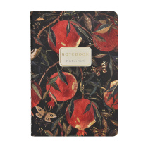 Записная книжка А6-  32л. картон, сшивка "Flora. Гранат" кл., софт-тач, фольга