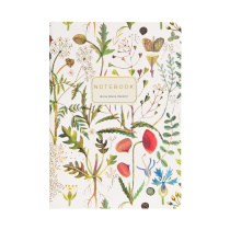 Записная книжка А6-  32л. картон, сшивка "Flora. Луговые травы" кл., софт-тач, фольга
