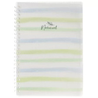 Тетрадь А5 пластик, эластичн.гребень, 80л. "Natural lines" тисн.фольгой