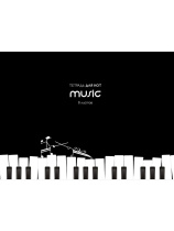 Тетрадь для нот А4  8л., гориз., скоба "Клавиши на черном"