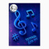 Тетрадь для нот А4 12л., расшир.нотный стан, скоба "Ноты на синем"