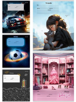 Тетрадь А5 12л лин. Проф-Пресс "Разнообразный микс" 5диз.в спайке