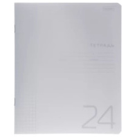 Тетрадь А5 24л кл. Hatber  пласт.обл. "Белая"