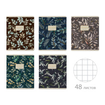 Тетрадь А5 48л кл. BV "Floral pattern" мат.лам., фольга