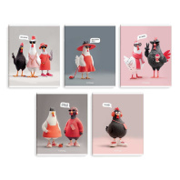 Тетрадь А5 48л кл. Феникс+ "Стильные курочки" выб.твин-лак