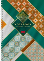 Тетрадь А4  80л кл. гребень Hatber "Gold ornament" выб.лак.*