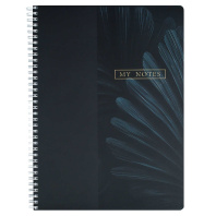 Тетрадь А4  96л кл. гребень Феникс+ "Нуарные листья" мат.лам.