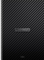 Тетрадь А4 7БЦ 120л кл. гребень Hatber "CarbonStyle" софт-тач, многоуров.перф., 4 разделит.