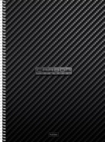 Тетрадь А4 7БЦ 120л кл. гребень Hatber "CarbonStyle" софт-тач, многоуров.перф., 4 разделит.