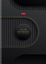 Тетрадь А4 7БЦ 160л кл. гребень Hatber "Velvet style_black" глянц.лам., многоур.перф.