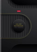 Тетрадь А4 7БЦ 160л кл. гребень Hatber "Velvet style_black" глянц.лам., многоур.перф.