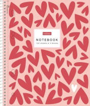 Тетрадь А5 120л кл. гребень Hatber "LOVE IS...." софт-тач, многоур.перф, 3цв.разделит.