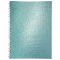 Тетрадь А4  96л кл. гребень бумвинил Hatber "Металлик. Мята"