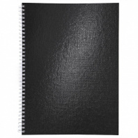 Тетрадь А4  96л кл. гребень бумвинил Hatber "Металлик. Черная"