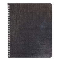 Тетрадь А5  48л кл. гребень бумвинил Hatber "Металлик. Серебро"