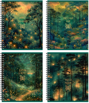 Тетрадь А5  48л кл. гребень Полином "Magic forest" УФ-лак, 4 дизайна, БЕЗ ПОЛЕЙ*