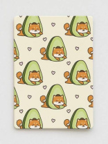 Обложка для пропуска/проездного "Many shiba inu avocado"  ПВХ