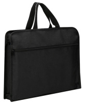 Папка - портфель  А4 2 отд. на молнии ткань черная