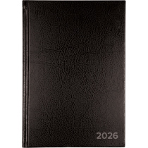 Ежедневник дат. 2026г А5 Attomex 336стр., черный, бумвинил, тисн.фольгой, офсет 60г/м2
