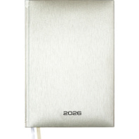 Ежедневник дат. 2026г А5 Attomex. Regent 336стр., серебристый, тв.обл., бумвинил, ляссе
