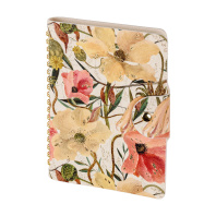 Ежедневник недат. А6 136л., кожзам, мягк.обл., гребень "Flora. Цветочная страсть" магнит.хлястик