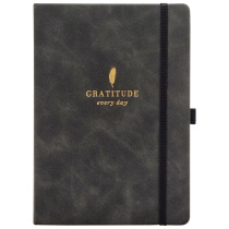 Ежедневник недат. А5 160л. кожзам, тв.пер. "Grace. Черный" резинка, тисн.фольгой, ляссе
