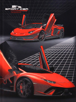 Ежедневник недат. А5 128л., 7БЦ "Ярко-красное авто - 2" софт-тач, выб.лак.