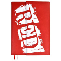 Ежедневник недат А5 кожзам., тв.пер., 160л. "Шеврет экстра красный" ляссе, магн.клапан