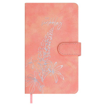 Ежедневник недат А6 кожзам, тв.пер., 120л. "Тиволи розовый" ляссе, магн.клапан