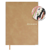 Ежедневник недат А6 кожзам, тв.пер., 160л. "Анри бежевый" ляссе, тисн.фольгой