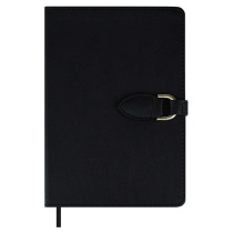 Ежедневник недат. А5 120л. кожзам, тв.пер. "Буйвол черный" клапан, ляссе