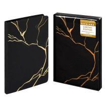 Ежедневник недат. А5 120л. кожзам, тв.пер. "Софт-тач черный" тисн.3D фольгой, ляссе