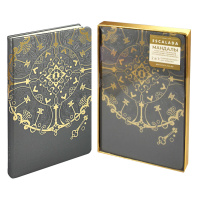 Ежедневник недат. А5 124л., кож.зам., тв.пер. "Софт-тач Мандалы серый" ляссе, в подароч. коробке