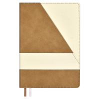 Ежедневник недат. А5 160л., кож.зам., тв.пер. "Бакстер Джут микро коричневый" ляссе, карманы