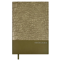 Ежедневник недат. А5 160л., кож.зам., тв.пер. "Кроко Манчестер табачный" тиснен., ляссе