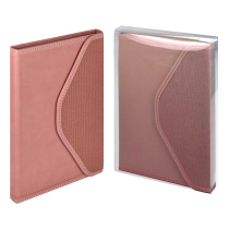 Ежедневник недат. А5+ 160л., кож.зам., тв.пер. "Лейкер Пике розовый" тиснен., ляссе, магнит