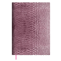 Ежедневник недат. А6+ 160л., кож.зам., мягк.пер. "Анаконда металлик розовая" ляссе