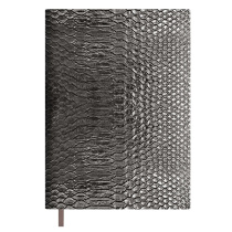 Ежедневник недат. А6+ 160л., кож.зам., мягк.пер. "Анаконда металлик стальная" ляссе