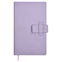 Ежедневник недат. А6+ 160л., кож.зам., тв.пер. "Краст сиреневый" ляссе, хлястик