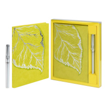 Набор Ежедневник недат. А5 кожзам., мягк.пер., 120л. + ручка "Виннер лаймовый" ляссе