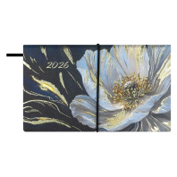 Планинг дат. 2026г 175*105мм 64л., кожзам., мягк.пер. "Белый мак"  +ПОДАРОК