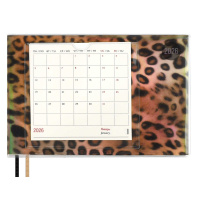 Планинг дат. 2026г 180*127мм 64л., ПВХ, мягк.пер. "Леопард коричневый" +ПОДАРОК