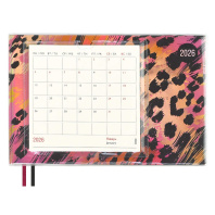 Планинг дат. 2026г 180*127мм 64л., ПВХ, мягк.пер. "Леопард розовый" +ПОДАРОК