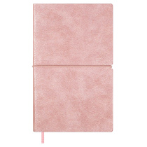 Еженедельник недат. А6 120л., кожзам, мягк.пер. "Наппа металлик розовый" ляссе, резинка