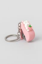 Брелок-степлер "Зайка клубничный", розовый