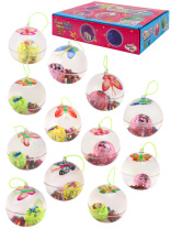 Мяч со светом с веревкой 6,5см "Бабочка"